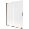Mexen Velar parawan nawannowy 2-skrzydłowy rozsuwany 140 x 150 cm, szron, różowe złoto - 896-140-000-31-60
