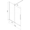 Mexen Velar parawan nawannowy 2-skrzydłowy rozsuwany 150 x 150 cm, szron, chrom - 896-150-000-31-01
