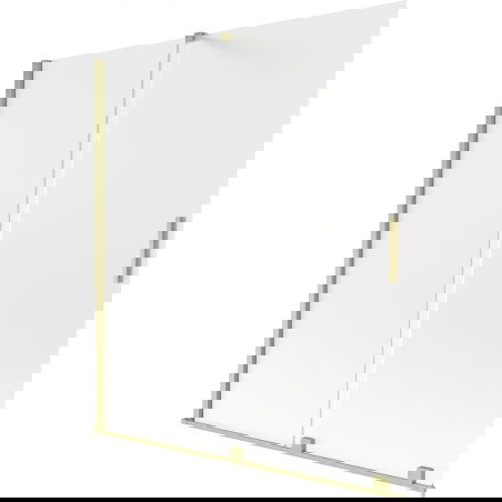 Mexen Velar parawan nawannowy 2-skrzydłowy rozsuwany 150 x 150 cm, szron, złoty szczotkowany - 896-150-000-31-55