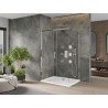 Mexen Omega kabina prysznicowa rozsuwana 100 x 90 cm, transparent, chrom + brodzik Flat - 825-100-090-01-00-4010