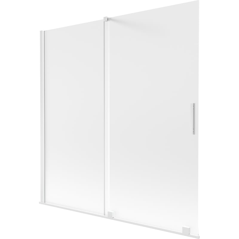 Mexen Velar parawan nawannowy 2-skrzydłowy rozsuwany 160 x 150 cm, szron, biały - 896-160-000-31-20