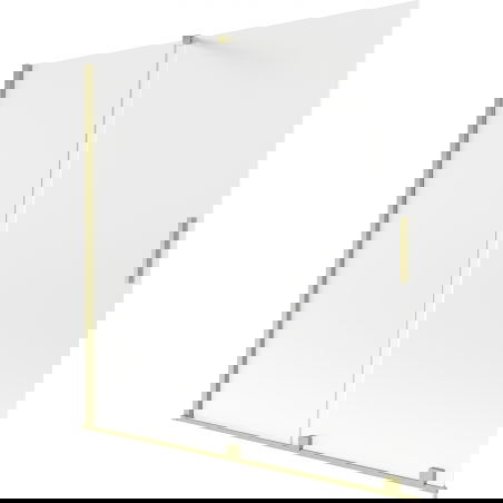 Mexen Velar parawan nawannowy 2-skrzydłowy rozsuwany 160 x 150 cm, szron, złoty szczotkowany - 896-160-000-31-55