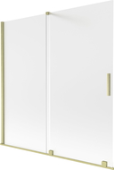 Mexen Velar parawan nawannowy 2-skrzydłowy rozsuwany 160 x 150 cm, szron, złoty szczotkowany - 896-160-000-31-55