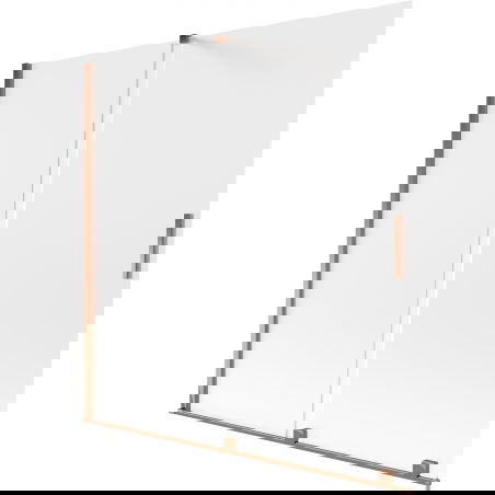 Mexen Velar parawan nawannowy 2-skrzydłowy rozsuwany 160 x 150 cm, szron, różowe złoto - 896-160-000-31-60