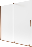 Mexen Velar parawan nawannowy 2-skrzydłowy rozsuwany 160 x 150 cm, szron, różowe złoto - 896-160-000-31-60