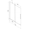 Mexen Velar parawan nawannowy 2-skrzydłowy rozsuwany 95 x 150 cm, szron, chrom - 896-095-000-31-01
