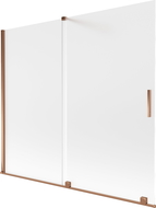 Mexen Velar parawan nawannowy 2-skrzydłowy rozsuwany 180 x 150 cm, szron, różowe złoto - 896-180-000-31-60