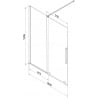 Mexen Velar parawan nawannowy 2-skrzydłowy rozsuwany 180 x 150 cm, szron, miedź szczotkowana - 896-180-000-31-65