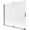 Mexen Velar parawan nawannowy 2-skrzydłowy rozsuwany 180 x 150 cm, szron, czarny - 896-180-000-31-70