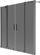 Mexen Velar Duo parawan nawannowy 2-skrzydłowy rozsuwany 150 x 150 cm, grafit, gun gray szczotkowany - 896-150-000-42-66