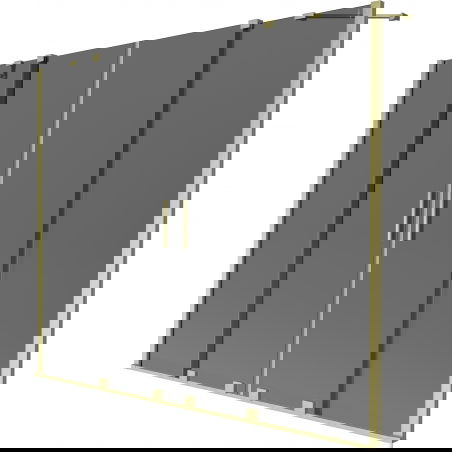 Mexen Velar Duo parawan nawannowy 2-skrzydłowy rozsuwany 180 x 150 cm, grafit, złoty szczotkowany - 896-180-000-42-55