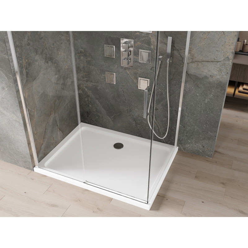 Mexen Omega kabina prysznicowa rozsuwana 110 x 90 cm, transparent, chrom + brodzik Flat - 825-110-090-01-00-4010