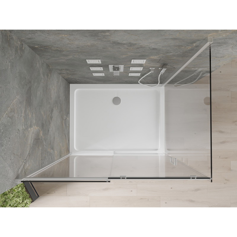 Mexen Omega kabina prysznicowa rozsuwana 110 x 90 cm, transparent, chrom + brodzik Flat - 825-110-090-01-00-4010