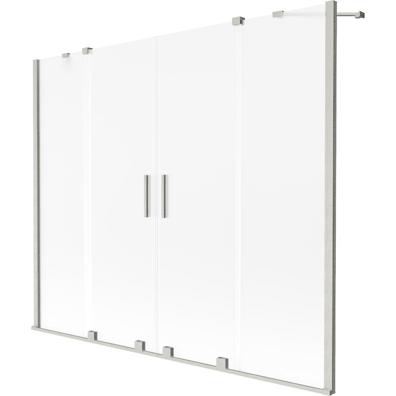 Mexen Velar Duo parawan nawannowy 2-skrzydłowy rozsuwany 180 x 150 cm, szron, nikiel szczotkowany - 896-180-000-32-97