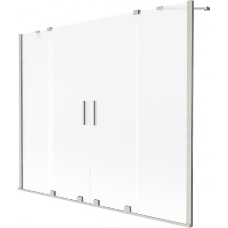 Mexen Velar Duo parawan nawannowy 2-skrzydłowy rozsuwany 180 x 150 cm, szron, nikiel szczotkowany - 896-180-000-32-97