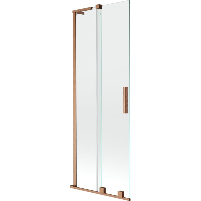 Mexen Velar L parawan nawannowy 2-skrzydłowy rozsuwany 70 x 150 cm, transparent, miedź szczotkowana - 896-070-003-01-65