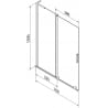 Mexen Velar L parawan nawannowy 2-skrzydłowy rozsuwany 70 x 150 cm, transparent, czarny - 896-070-003-01-70