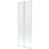 Mexen Velar L parawan nawannowy 2-skrzydłowy rozsuwany 75 x 150 cm, transparent, biały - 896-075-003-01-20