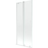 Mexen Velar L parawan nawannowy 2-skrzydłowy rozsuwany 85 x 150 cm, transparent, biały - 896-085-003-01-20