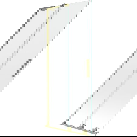 Mexen Velar L parawan nawannowy 2-skrzydłowy rozsuwany 85 x 150 cm, transparent, złoty - 896-085-003-01-50