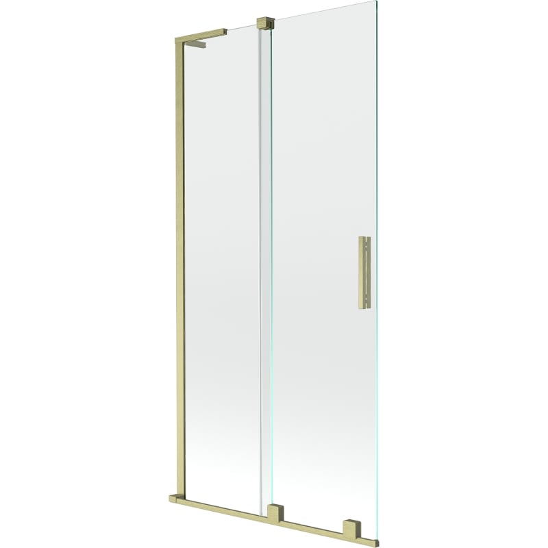 Mexen Velar L parawan nawannowy 2-skrzydłowy rozsuwany 90 x 150 cm, transparent, złoty szczotkowany - 896-090-003-01-55