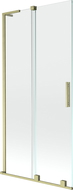 Mexen Velar L parawan nawannowy 2-skrzydłowy rozsuwany 90 x 150 cm, transparent, złoty szczotkowany - 896-090-003-01-55