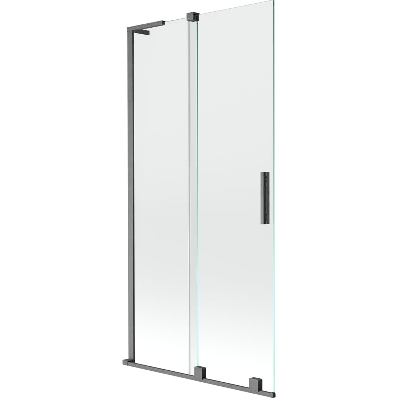 Mexen Velar L parawan nawannowy 2-skrzydłowy rozsuwany 95 x 150 cm, transparent, gun gray szczotkowany - 896-095-003-01-66