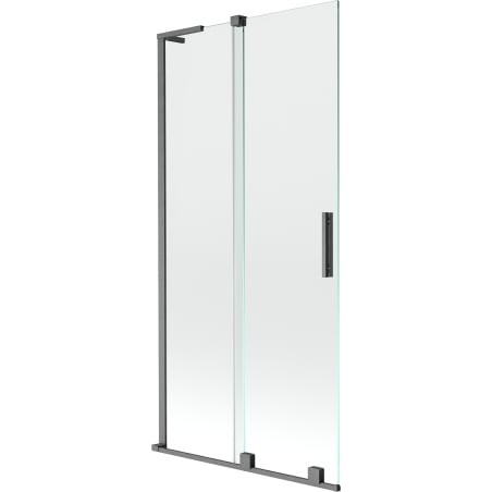 Mexen Velar L parawan nawannowy 2-skrzydłowy rozsuwany 95 x 150 cm, transparent, gun gray szczotkowany - 896-095-003-01-66