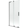 Mexen Velar L parawan nawannowy 2-skrzydłowy rozsuwany 95 x 150 cm, transparent, gun gray szczotkowany - 896-095-003-01-66