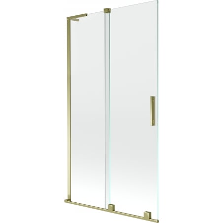 Mexen Velar L parawan nawannowy 2-skrzydłowy rozsuwany 100 x 150 cm, transparent, złoty - 896-100-003-01-50