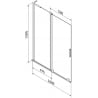 Mexen Velar L parawan nawannowy 2-skrzydłowy rozsuwany 100 x 150 cm, transparent, czarny - 896-100-003-01-70