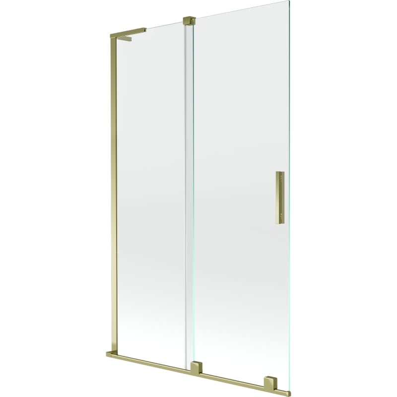 Mexen Velar L parawan nawannowy 2-skrzydłowy rozsuwany 110 x 150 cm, transparent, złoty - 896-110-003-01-50