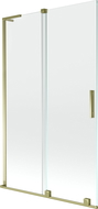 Mexen Velar L parawan nawannowy 2-skrzydłowy rozsuwany 110 x 150 cm, transparent, złoty - 896-110-003-01-50