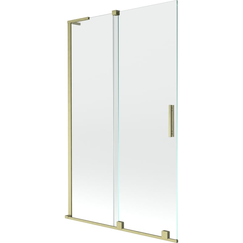 Mexen Velar L parawan nawannowy 2-skrzydłowy rozsuwany 110 x 150 cm, transparent, złoty szczotkowany - 896-110-003-01-55