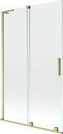 Mexen Velar L parawan nawannowy 2-skrzydłowy rozsuwany 110 x 150 cm, transparent, złoty szczotkowany - 896-110-003-01-55