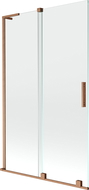 Mexen Velar L parawan nawannowy 2-skrzydłowy rozsuwany 110 x 150 cm, transparent, miedź szczotkowana - 896-110-003-01-65