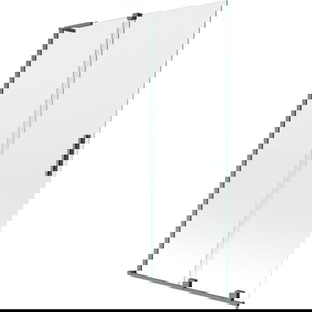 Mexen Velar L parawan nawannowy 2-skrzydłowy rozsuwany 110 x 150 cm, transparent, gun gray szczotkowany - 896-110-003-01-66