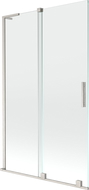 Mexen Velar L parawan nawannowy 2-skrzydłowy rozsuwany 110 x 150 cm, transparent, nikiel szczotkowany - 896-110-003-01-97