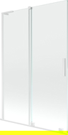 Mexen Velar L parawan nawannowy 2-skrzydłowy rozsuwany 120 x 150 cm, transparent, biały - 896-120-003-01-20