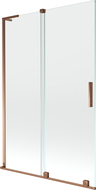 Mexen Velar L parawan nawannowy 2-skrzydłowy rozsuwany 120 x 150 cm, transparent, różowe złoto - 896-120-003-01-60