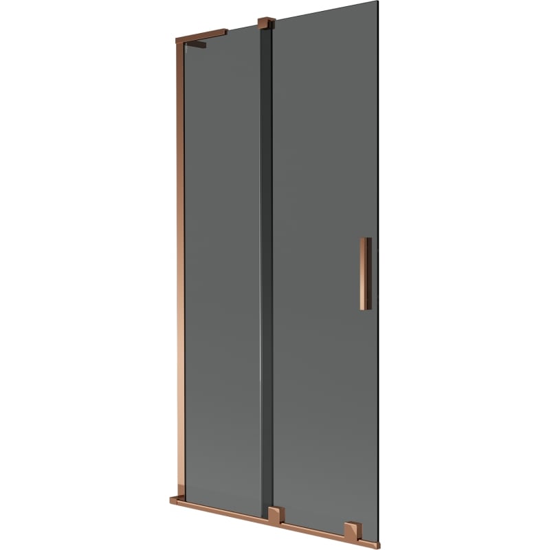 Mexen Velar L parawan nawannowy 2-skrzydłowy rozsuwany 90 x 150 cm, grafit, różowe złoto - 896-090-003-41-60