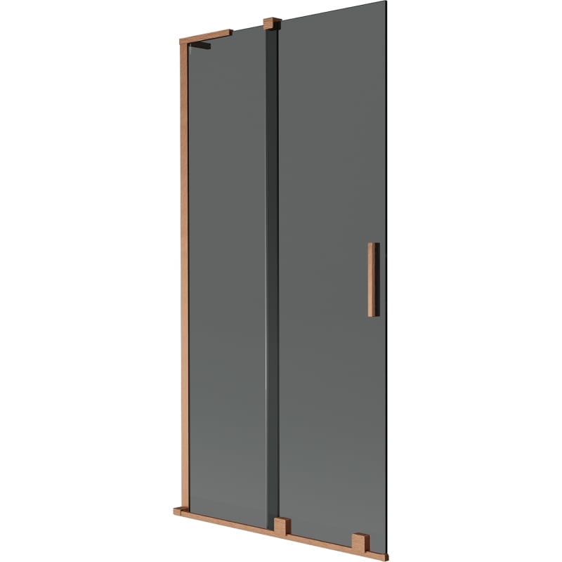 Mexen Velar L parawan nawannowy 2-skrzydłowy rozsuwany 95 x 150 cm, grafit, miedź szczotkowana - 896-095-003-41-65