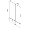 Mexen Velar L parawan nawannowy 2-skrzydłowy rozsuwany 80 x 150 cm, szron, chrom - 896-080-003-31-01