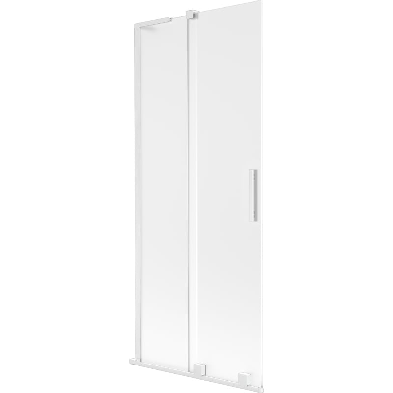 Mexen Velar L parawan nawannowy 2-skrzydłowy rozsuwany 85 x 150 cm, szron, biały - 896-085-003-31-20