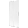 Mexen Velar L parawan nawannowy 2-skrzydłowy rozsuwany 85 x 150 cm, szron, biały - 896-085-003-31-20