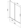 Mexen Velar L parawan nawannowy 2-skrzydłowy rozsuwany 85 x 150 cm, szron, złoty szczotkowany - 896-085-003-31-55