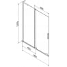 Mexen Velar L parawan nawannowy 2-skrzydłowy rozsuwany 90 x 150 cm, szron, chrom - 896-090-003-31-01