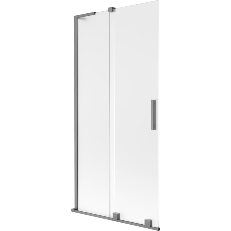 Mexen Velar L parawan nawannowy 2-skrzydłowy rozsuwany 95 x 150 cm, szron, gun metal - 896-095-003-31-95