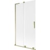 Mexen Velar L parawan nawannowy 2-skrzydłowy rozsuwany 100 x 150 cm, szron, złoty - 896-100-003-31-50