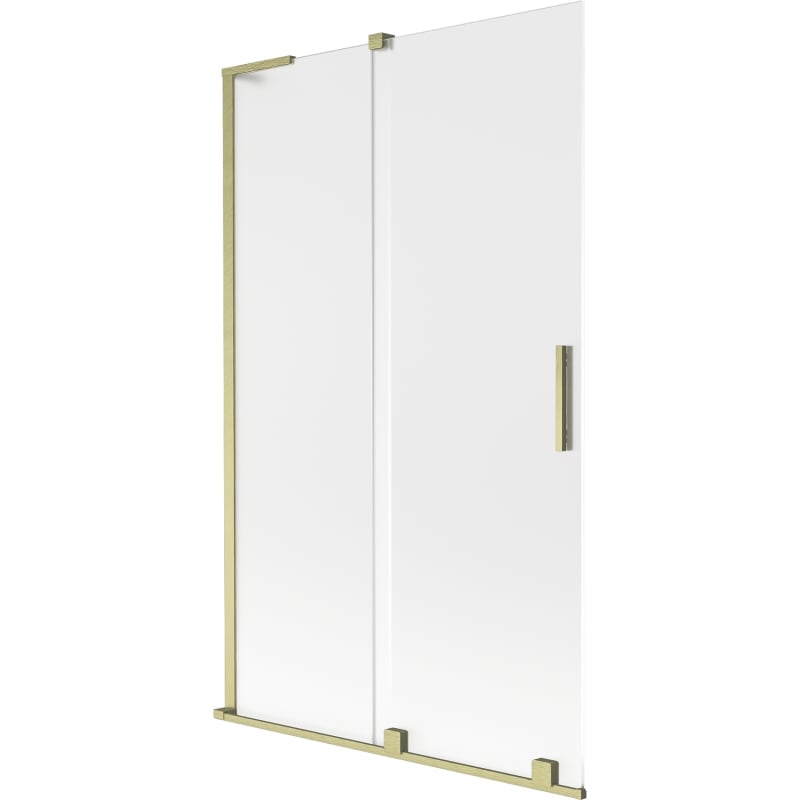 Mexen Velar L parawan nawannowy 2-skrzydłowy rozsuwany 110 x 150 cm, szron, złoty szczotkowany - 896-110-003-31-55
